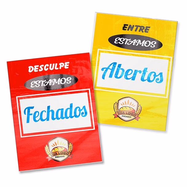 Placas de PS autoadesivo com artes de aberto e fechado
