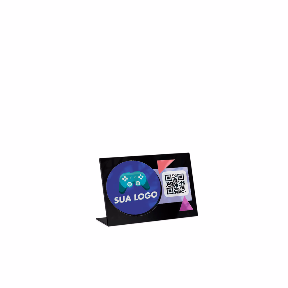 Placa de QR Code Pix em acrílico transparente