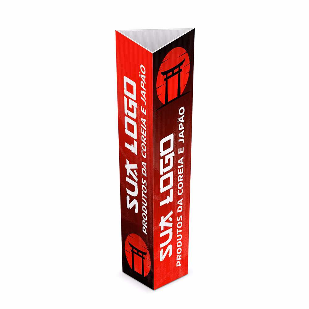 Totem triangular em polionda personalizado